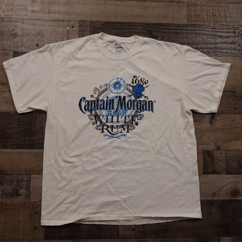 Captain‎ Morgan white rum shirt adult XL white